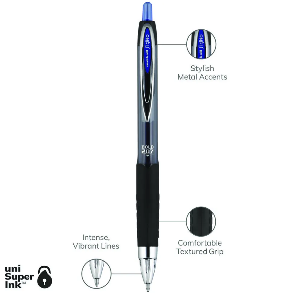 Retractable Pen: 1 mm Tip, Blue Ink