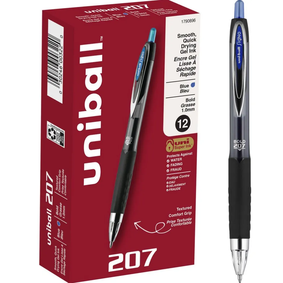 Retractable Pen: 1 mm Tip, Blue Ink