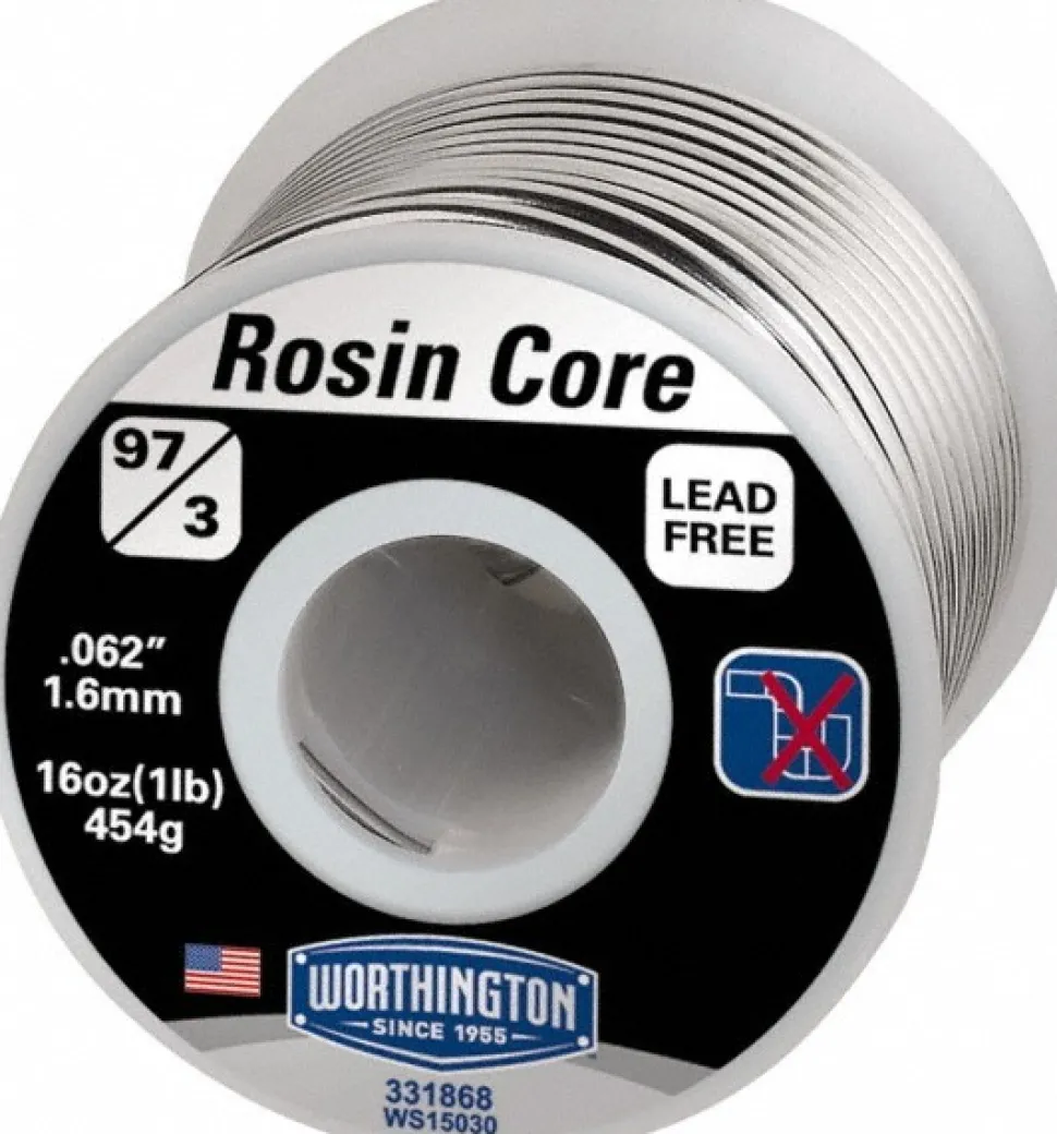 Rosin Core Solder: 3% Rosin Core & 97% Tin & Copper
