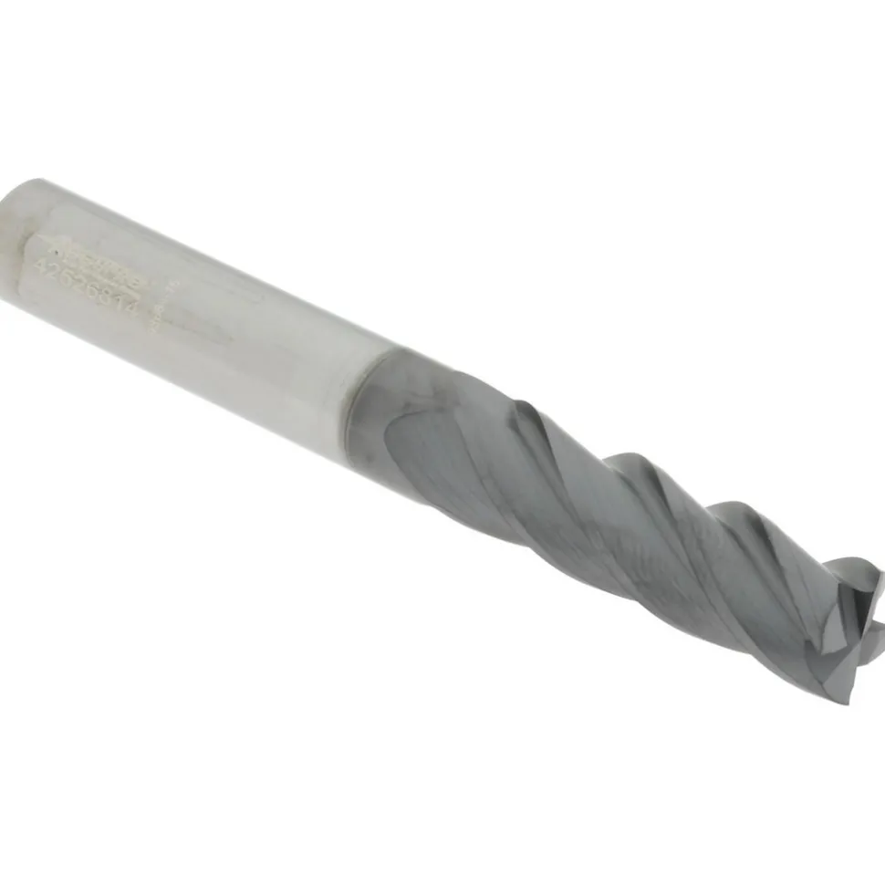 Roughing & Finishing End Mill: 3/8" Dia, 4 Flute, Solid Carbide