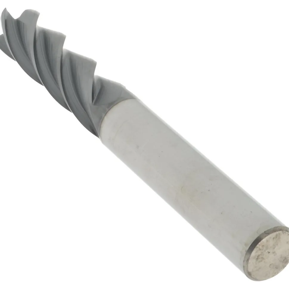 Roughing & Finishing End Mill: 1/2" Dia, 4 Flute, Solid Carbide