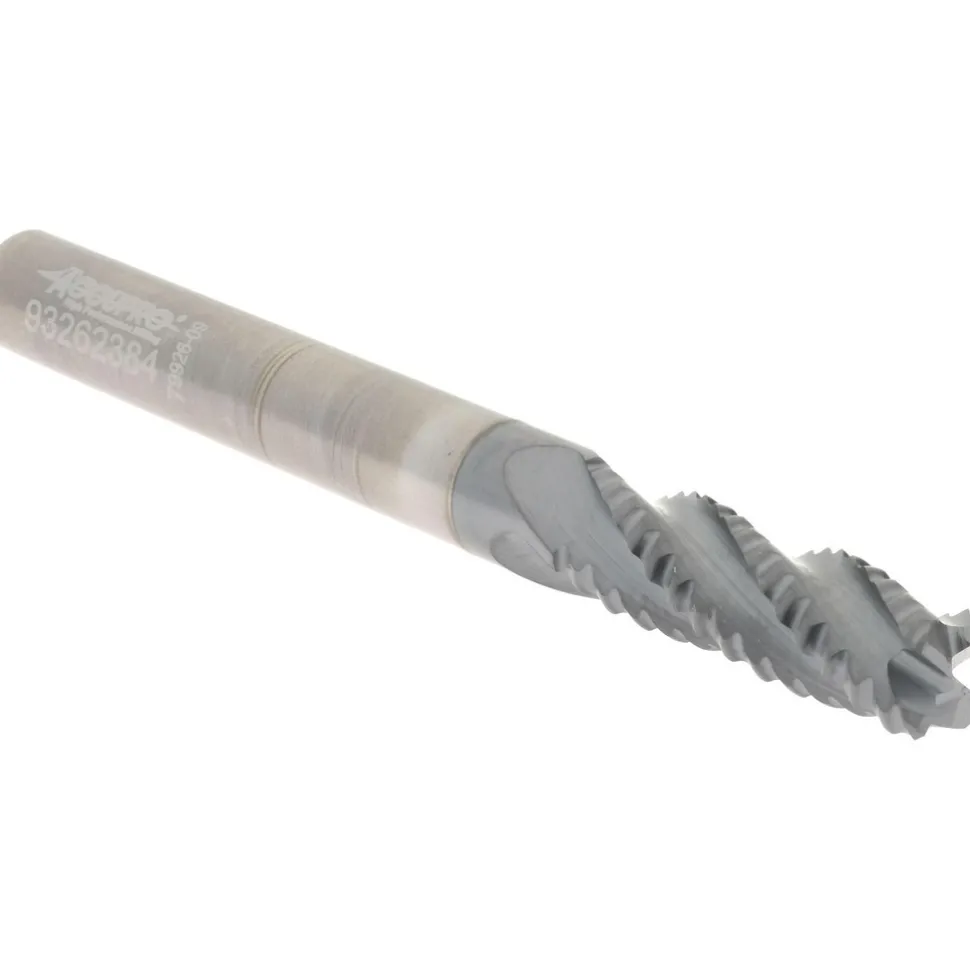Roughing End Mill: 1/4" Dia, 4 Flute, Single End, Solid Carbide