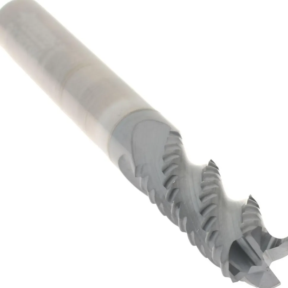 Roughing End Mill: 1/4" Dia, 4 Flute, Single End, Solid Carbide