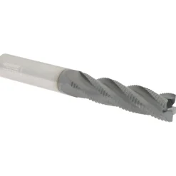 Roughing End Mill: 1/2" Dia, 4 Flute, Fine Pitch, Single End, Solid Carbide