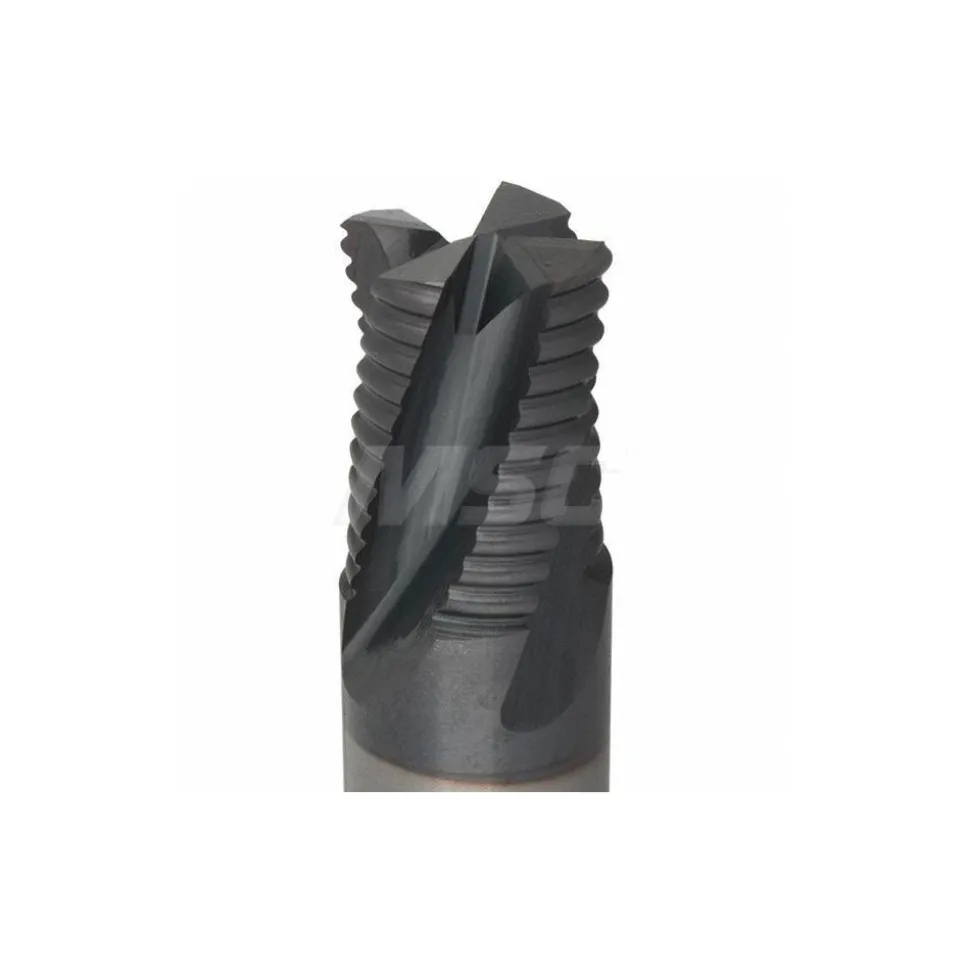 Roughing End Mill: 1/2" Dia, 4 Flute, Fine Pitch, Single End, Solid Carbide