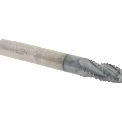 Roughing End Mill: 1/4" Dia, 4 Flute, Fine Pitch, Single End, Solid Carbide