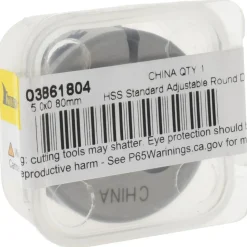 Round Die: M5x0.8, 1" OD, High-Speed Steel