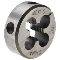 Round Die: M8x1, 1" OD, High-Speed Steel