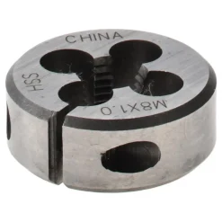 Round Die: M8x1, 1" OD, High-Speed Steel