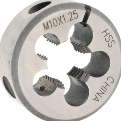 Round Die: M10x1.25, 1" OD, High-Speed Steel