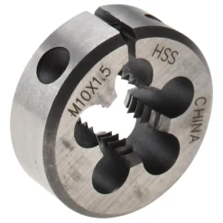 Round Die: M10x1.5, 1" OD, High-Speed Steel