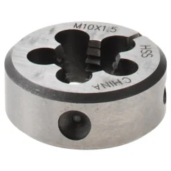 Round Die: M10x1.5, 1" OD, High-Speed Steel