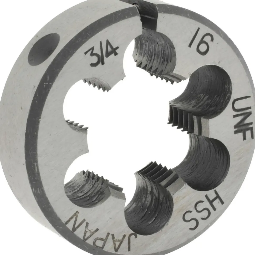 Round Die: 3/4-16, 1-1/2" OD, High-Speed Steel