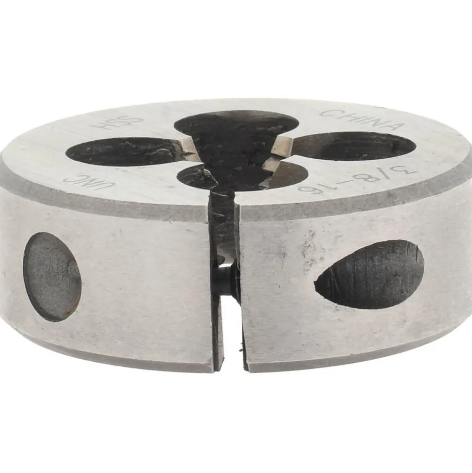 Round Die: 3/8-16, 1-1/2" OD, High-Speed Steel