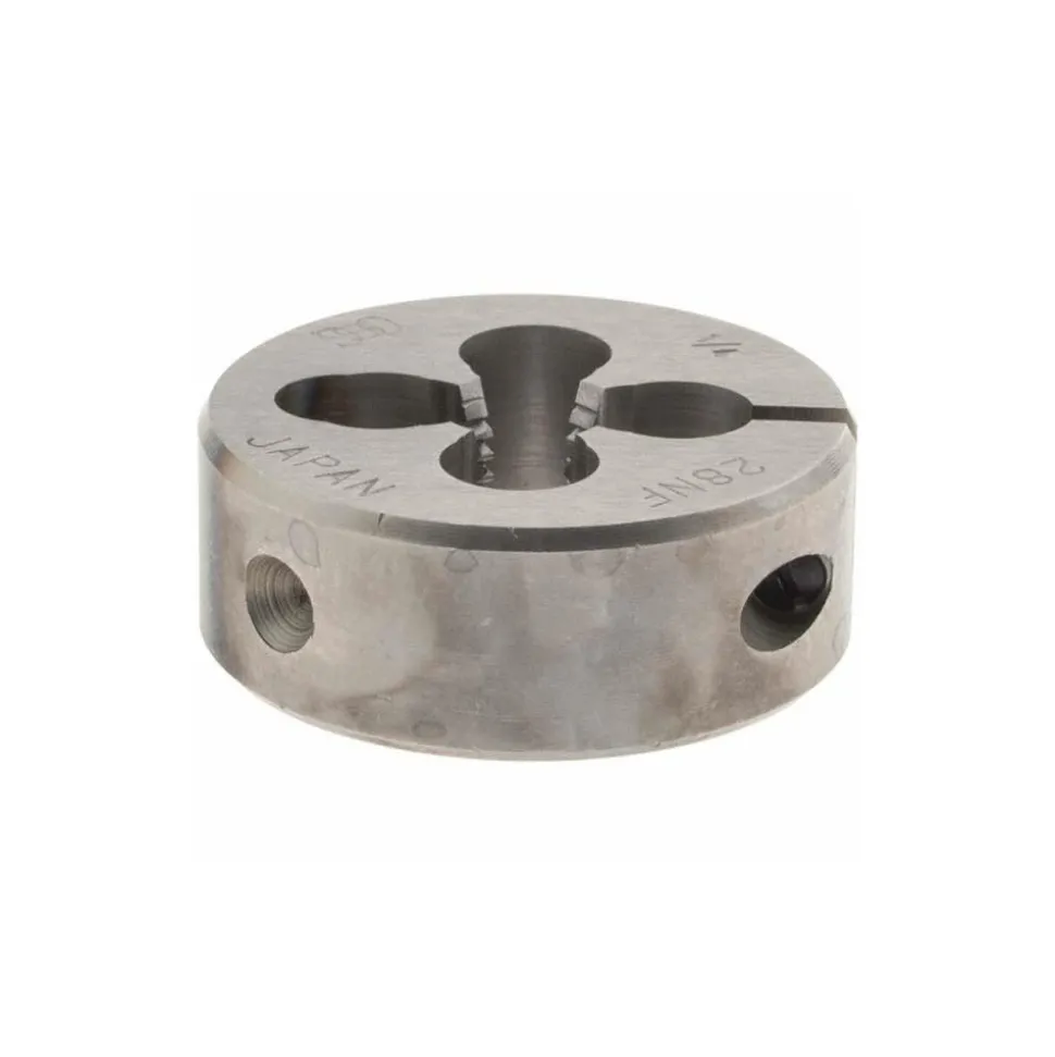 Round Die: 1/4-28, 1" OD, High-Speed Steel