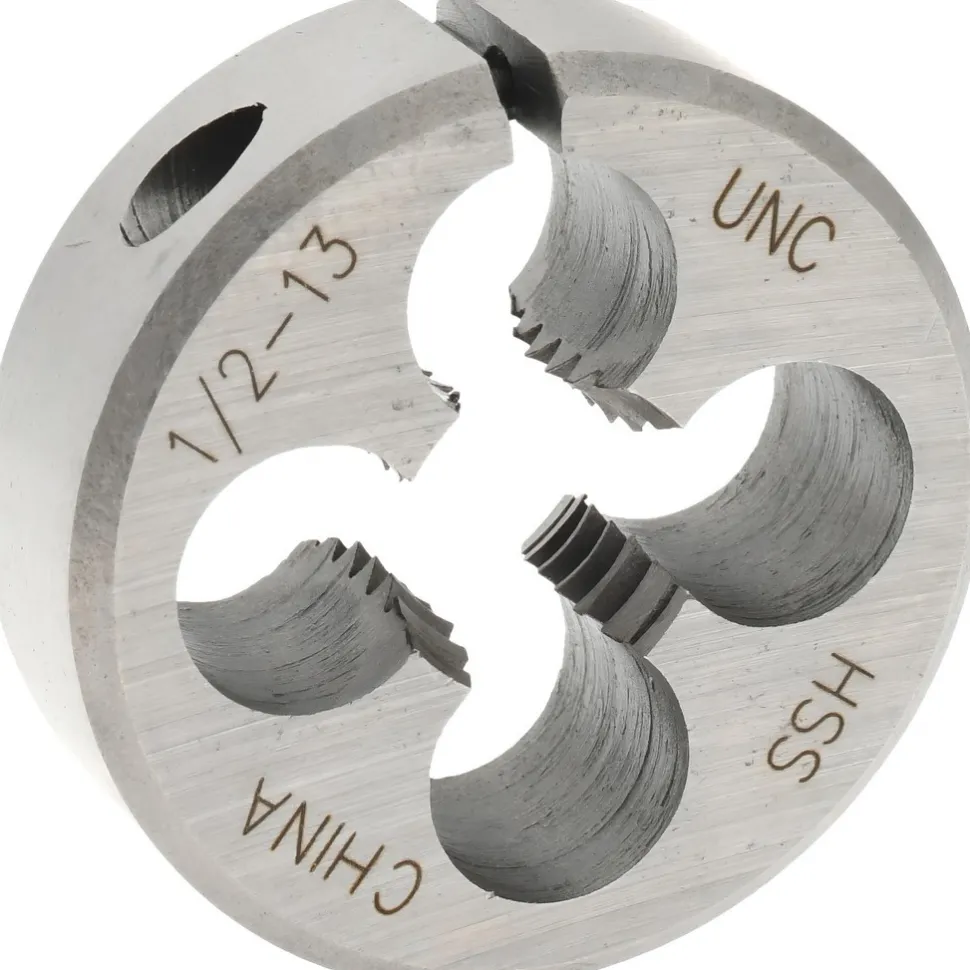 Round Die: 1/2-13, 1-1/2" OD, High-Speed Steel