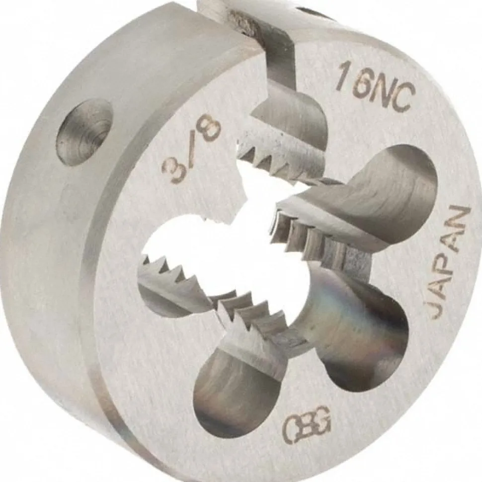 Round Die: 3/8-16, 1" OD, High-Speed Steel