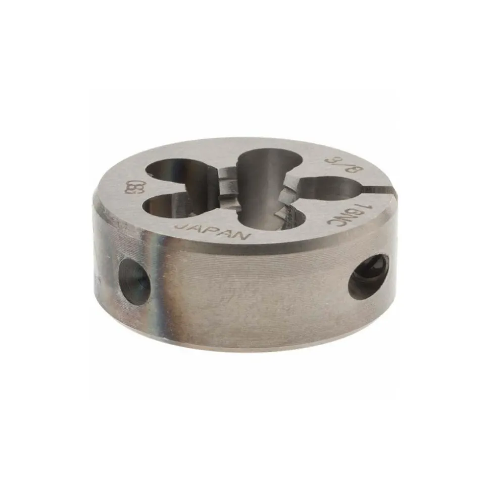 Round Die: 3/8-16, 1" OD, High-Speed Steel