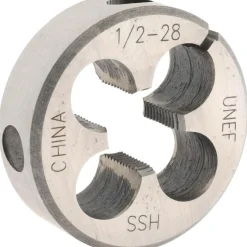 Round Die: 1/2-28, 1-1/2" OD, High-Speed Steel
