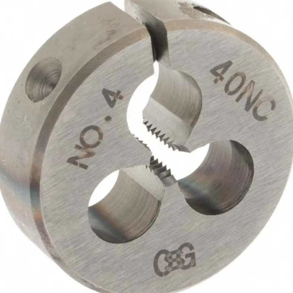 Round Die: #4-40, 13/16" OD, High-Speed Steel