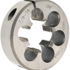 Round Die: 7/8-14, 2" OD, High-Speed Steel