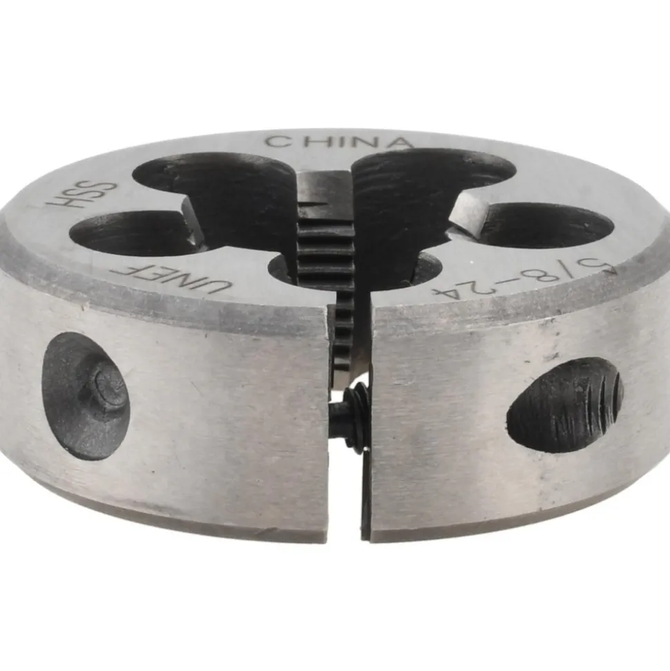 Round Die: 5/8-24, 1-1/2" OD, High-Speed Steel