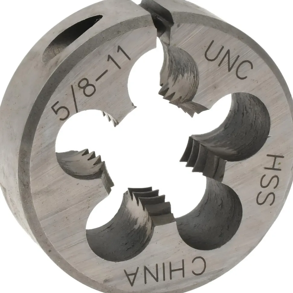 Round Die: 5/8-11, 1-1/2" OD, High-Speed Steel