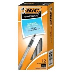 Round Stick Grip Pen: Ball Tip, Black Ink