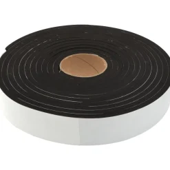 Rubber Roll: Closed Cell, Neoprene Spring Blend, 3/8" Thick, 2" Wide, 25.000' Long, Black