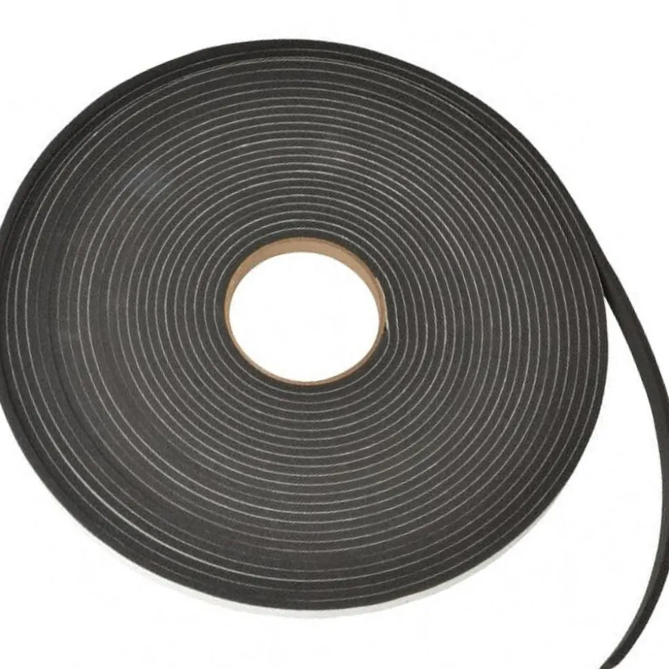 Rubber Roll: Closed Cell, Neoprene Spring Blend, 3/16" Thick, 1/2" Wide, 50.000' Long, Black