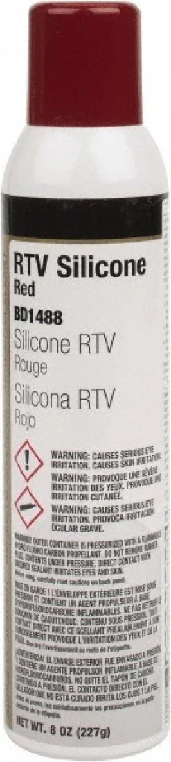 Sealant: 8 oz, Red, RTV Silicone