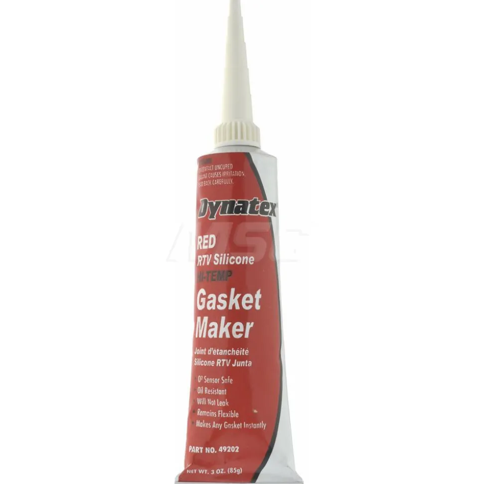 Sealant: 3 oz Tube, Red, RTV Silicone
