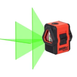Self Leveling Cross Line Laser Level: 3 Beams, Class II, Green Beam