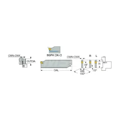 SGFH Double End Right Hand Indexable Cutoff Blade