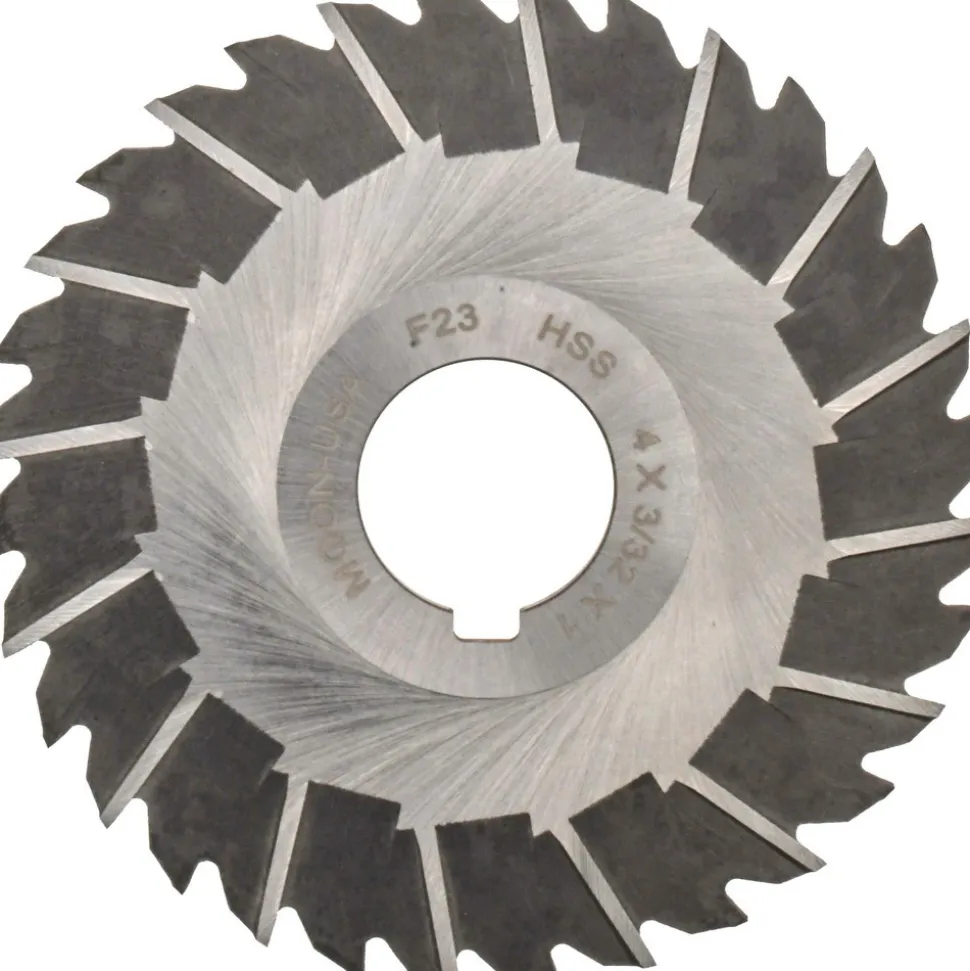 Side Chip Saw: 4" Blade Dia, 3/32" Blade Thickness, 1" Arbor Hole Dia, 32 Teeth, High Speed Steel