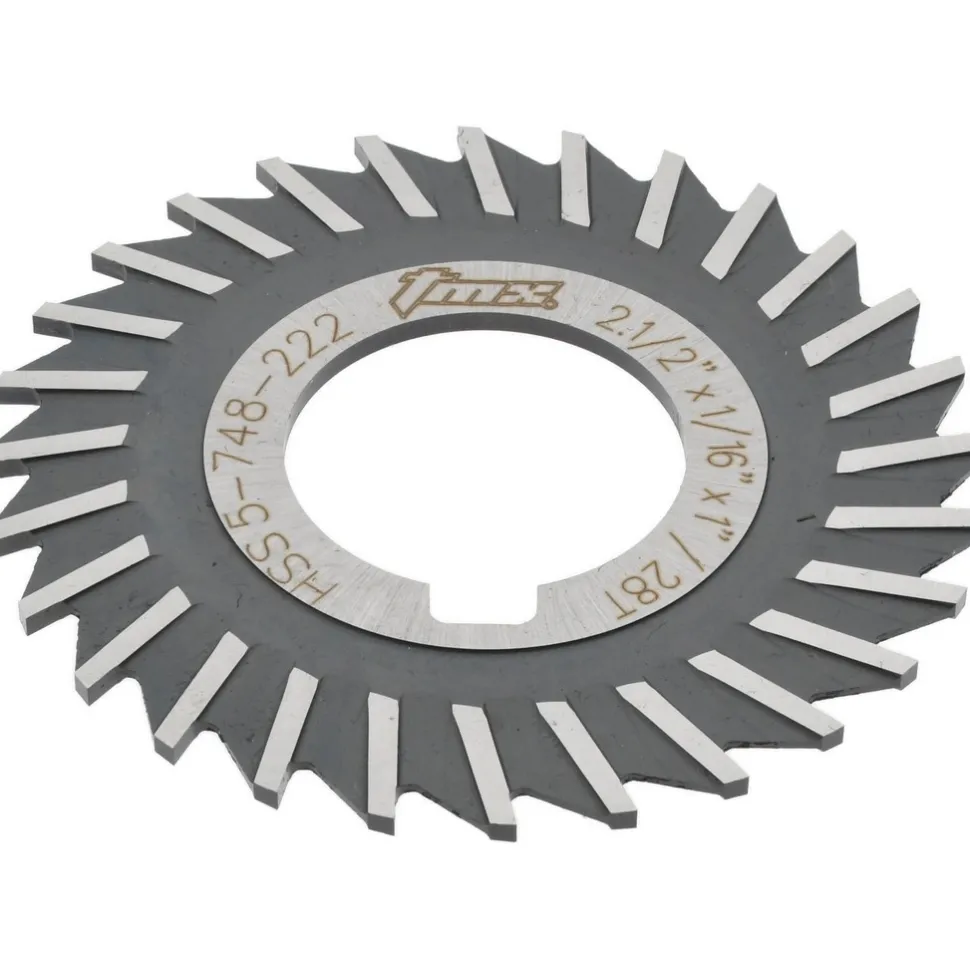 Side Chip Saw: 2-1/2" Blade Dia, 1/16" Blade Thickness, 1" Arbor Hole Dia, 28 Teeth, High Speed Steel