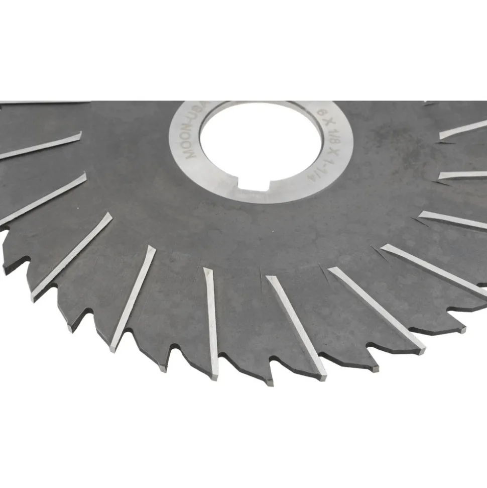 Side Chip Saw: 6" Blade Dia, 1/8" Blade Thickness, 1-1/4" Arbor Hole Dia, 40 Teeth, High Speed Steel