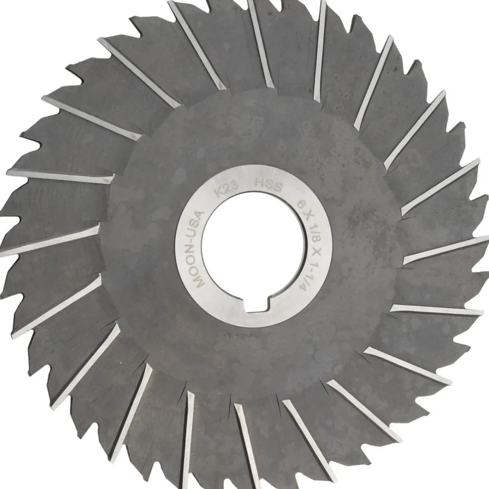 Side Chip Saw: 6" Blade Dia, 1/8" Blade Thickness, 1-1/4" Arbor Hole Dia, 40 Teeth, High Speed Steel