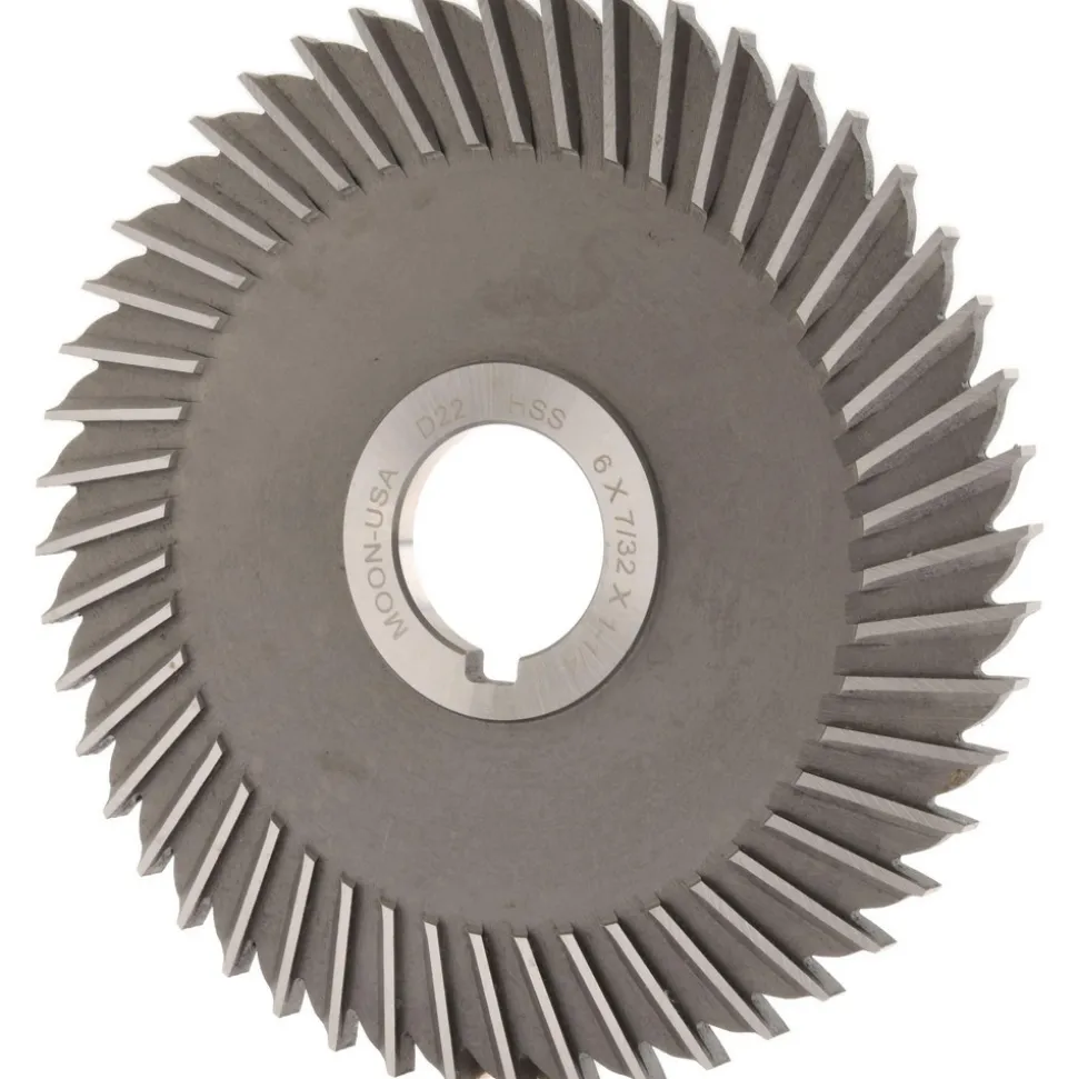 Side Chip Saw: 6" Blade Dia, 7/32" Blade Thickness, 1-1/4" Arbor Hole Dia, 48 Teeth, High Speed Steel