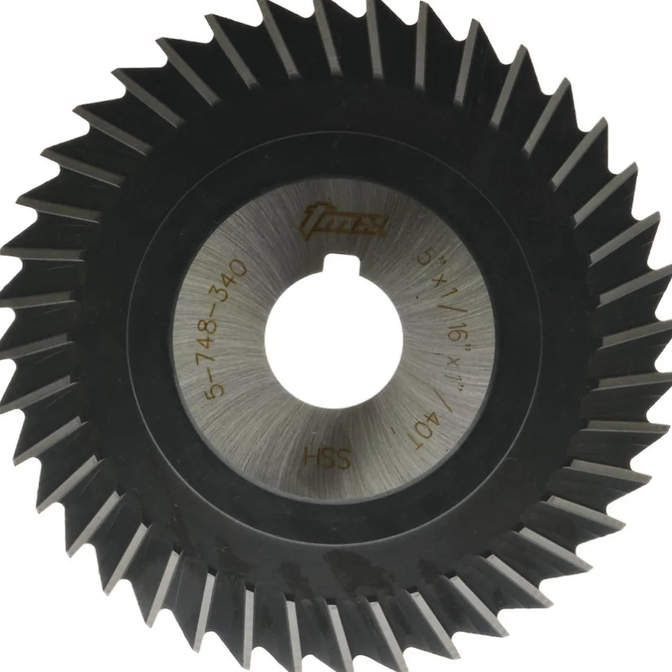 Side Chip Saw: 5" Blade Dia, 1/16" Blade Thickness, 1" Arbor Hole Dia, 40 Teeth, High Speed Steel