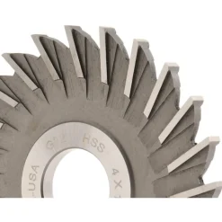 Side Milling Cutter: 4" Cutter Dia, 1/4" Cutting Width, 1" Arbor Hole, 24 Teeth