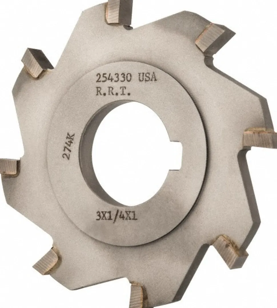 Side Milling Cutter: 3" Cutter Dia, 1/4" Cutting Width, 1" Arbor Hole, 8 Teeth, High Temperature Alloy