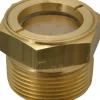 1-1/8" Sight Dia, 1-1/4" Thread, 1.44" OAL, Low Pressure Pipe Thread Lube Sight, Open View Sight Glass & Flow Sight