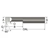 Single Point Threading Tool: 0.36" Min Thread Dia, 8 to 32 TPI, 1.8" Cut Depth, Internal, Solid Carbide