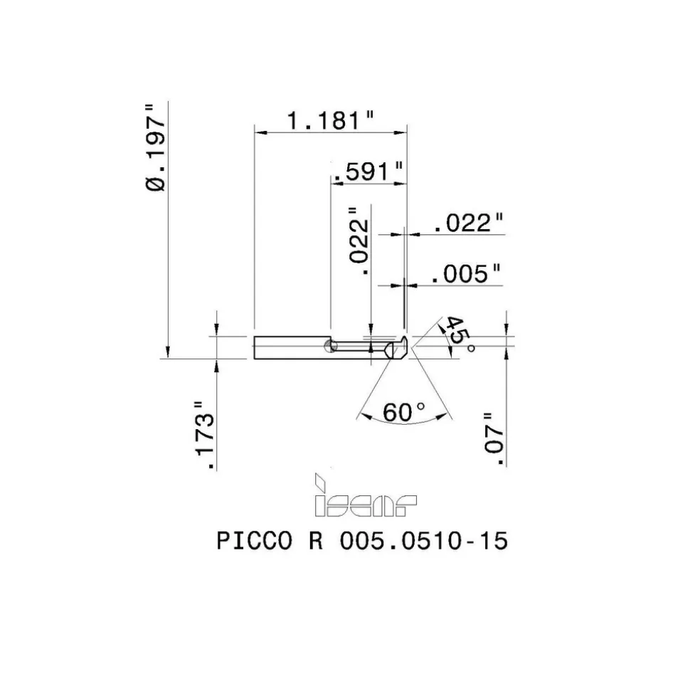 Single Point Threading Tool: 0.1969" Min Thread Dia, 20 to 24 TPI, 0.5512" Cut Depth, Internal, Solid Carbide