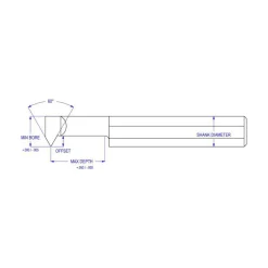 Single Point Threading Tool: 0.29" Min Thread Dia, 12 to 40 TPI, 1" Cut Depth, Internal, Solid Carbide