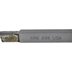 Single Point Tool Bit: AR-6, 3/8" Shank Width, 3/8" Shank Height, K68 Solid Carbide Tip, Right Hand