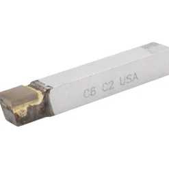 Single Point Tool Bit: C-6, 3/8" Shank Width, 3/8" Shank Height, C2 Solid Carbide Tip, Neutral
