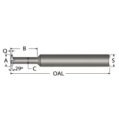 Single Profile Acme Thread Mill: 5/8-8, 8 to 8 TPI, Internal, 4 Flutes, Solid Carbide