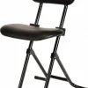 Sit-Stand Stool: Vinyl, 18" Seat Width, 19" Seat Depth, Black